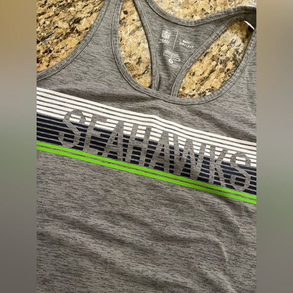 Nike Team Apparel Heathered Charcoal Seattle Seahawks Touch Performance Tank Top - Picture 3 of 6